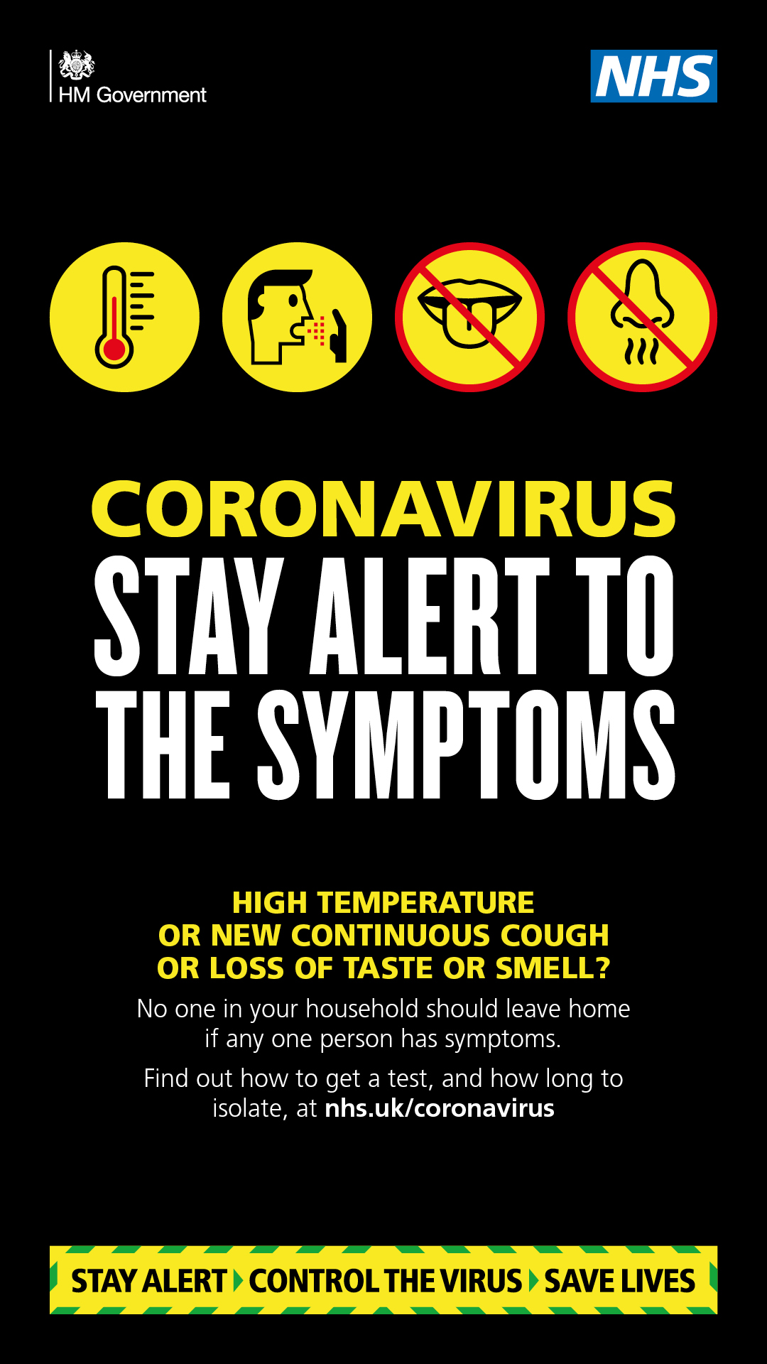 Coronavirus Updated Symptoms, High Temperature, New Continuous Cough or Loss of Taste or Smell