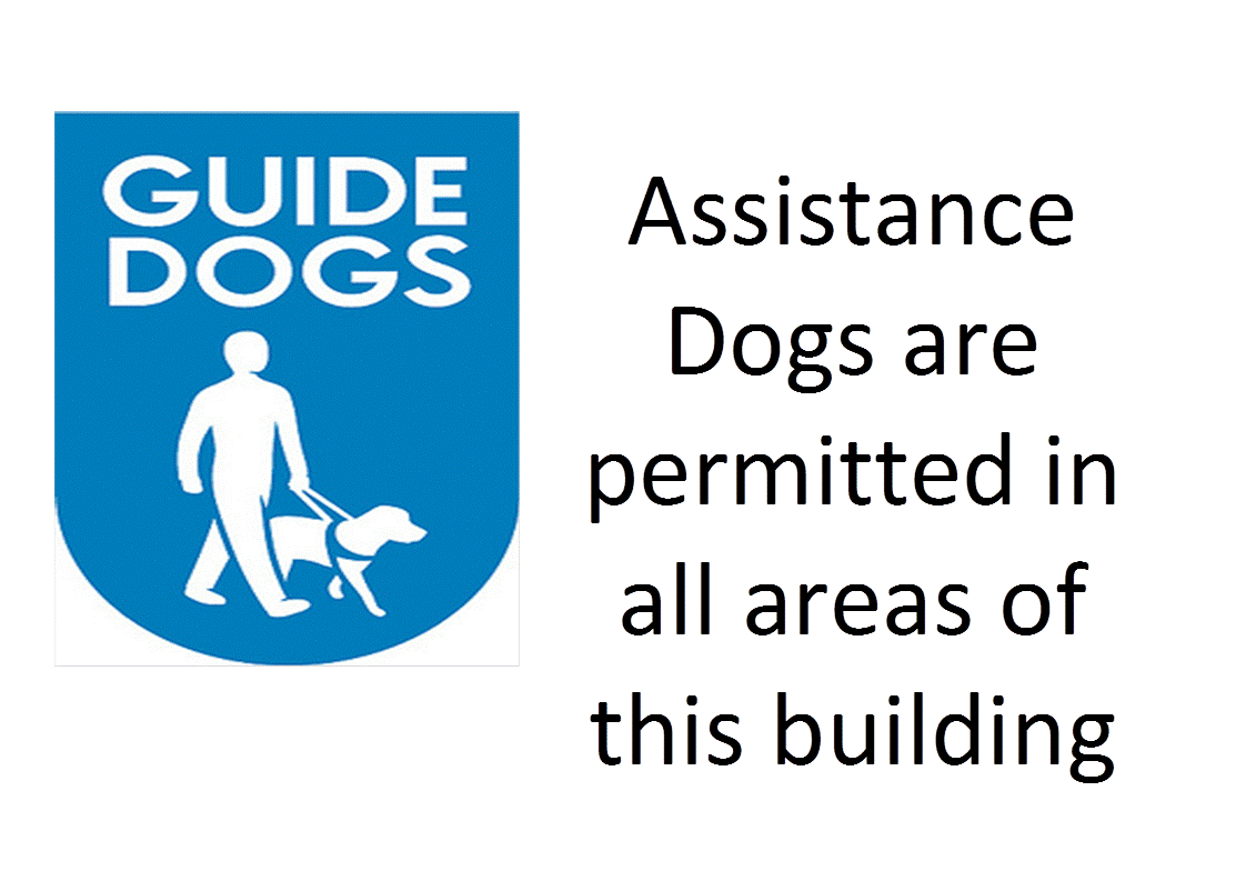 Assistance Dogs are permitted in all areas of this building